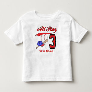 T-shirt Pour Les Tous Petits All Star Baseball 3e anniversaire Personnalisé