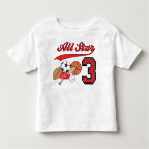 T-shirt Pour Les Tous Petits All Star Sports 3e anniversaire