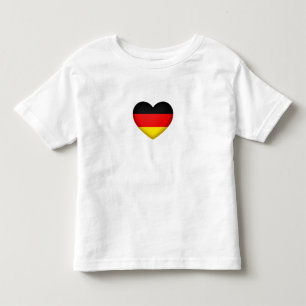 T-shirt Pour Les Tous Petits Allemagne Pride Red Blwck Gold Heart Emblem