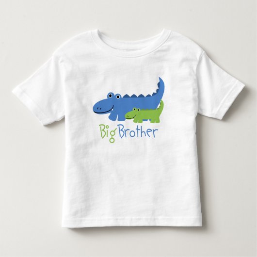 T-shirt Pour Les Tous Petits Alligator bleu et vert Big Brother (Devant)