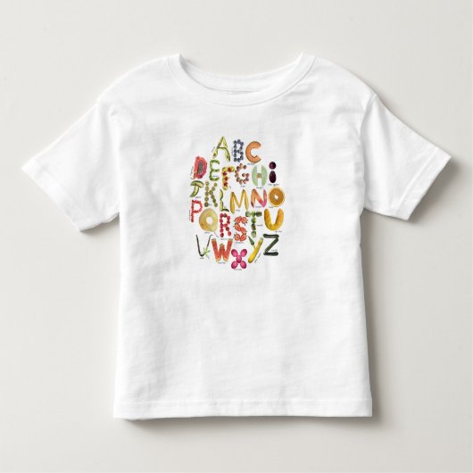 T-shirt Pour Les Tous Petits Alphabet Fruit et Veggie - Aliments ABC - (Devant)