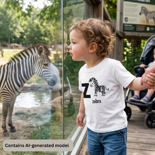 T-shirt Pour Les Tous Petits Alphabet mignon du zèbre