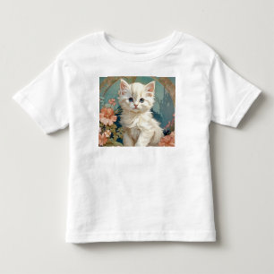 T-shirt Pour Les Tous Petits Alphonse Mucha Style Chat blanc