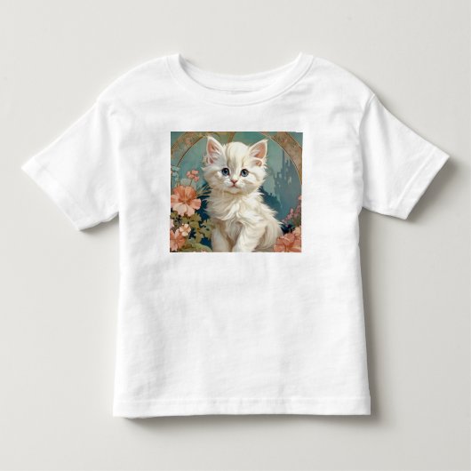 T-shirt Pour Les Tous Petits Alphonse Mucha Style Chat blanc (Devant)