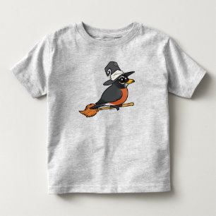 T-shirt Pour Les Tous Petits American Robin sorcière Halloween Birdorable