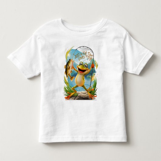 T-shirt Pour Les Tous Petits Amitié aquatique : Grenouille avec poisson sur l'e (Devant)