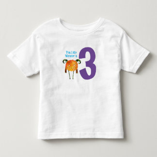T-shirt Pour Les Tous Petits Amusant coloré Mon petit monstre a 3 ans