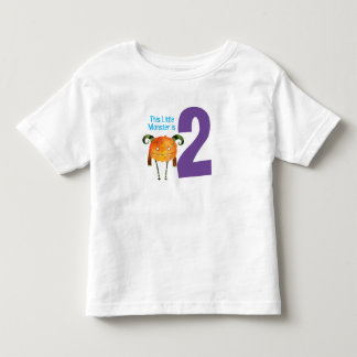 T-shirt Pour Les Tous Petits Amusant coloré Mon petit monstre est deux ans T