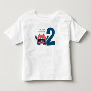 T-shirt Pour Les Tous Petits Amusant coloré Mon petit monstre est deux ans T