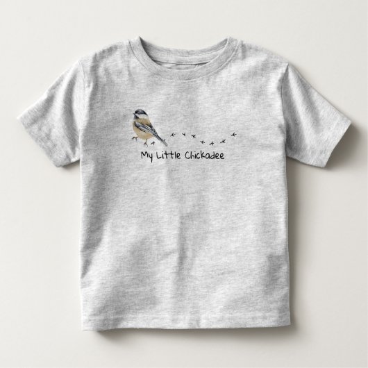 T-shirt Pour Les Tous Petits Amusants Chickadee Cute little Bird Traces (Devant)