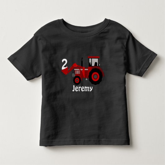 T-shirt Pour Les Tous Petits Amusement Age et nom Anniversaire Tracteur (Devant)