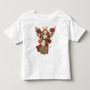T-shirt Pour Les Tous Petits Ange de Noël avec des étoiles dorées