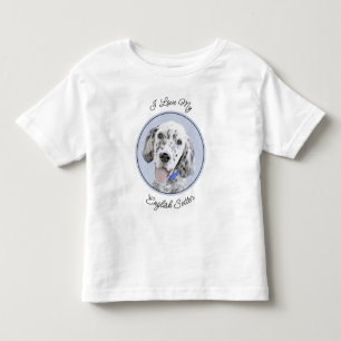 T-shirt Pour Les Tous Petits Anglais Setter Blue Belton Peinture Chien Art