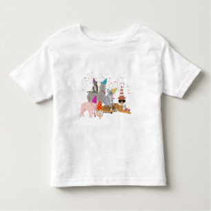 T-shirt Pour Les Tous Petits Animaux - Beaux animaux ayant une fête