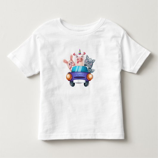 T-shirt Pour Les Tous Petits Animaux dans une voiture no 2 (Devant)