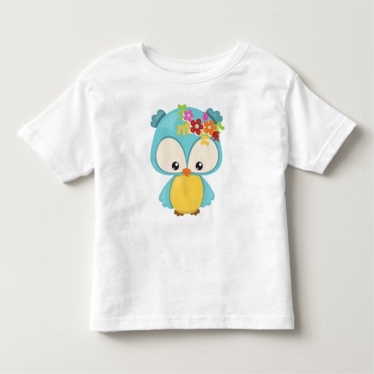 T-shirt Pour Les Tous Petits Animaux de printemps, Chouette mignonne, Petite ch (Devant)