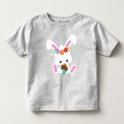 T-shirt Pour Les Tous Petits Animaux de printemps, Lapin mignon, Petit Lapin, F (Devant)