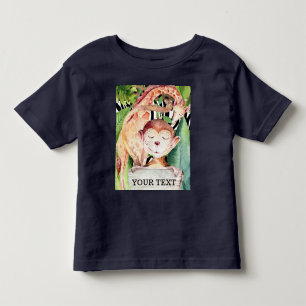 T-shirt Pour Les Tous Petits Animaux de Safari dans la Jungle Girafe Singe Pers