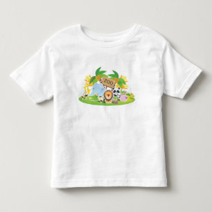 T-shirt Pour Les Tous Petits Animaux mignons de zoo de bande dessinée