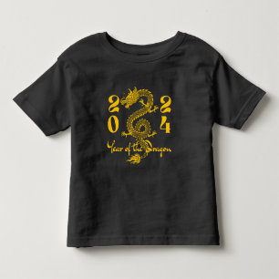 T-shirt Pour Les Tous Petits Année du Dragon en or
