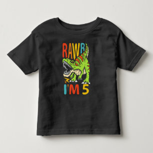 T-shirt Pour Les Tous Petits Anniversaire 5 ans Dinosaure T Rex Rawr J'ai 5 ans