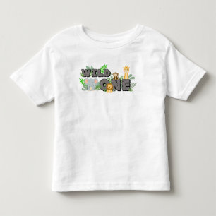 T-shirt Pour Les Tous Petits Anniversaire Animaux Safari Jungle Wild One