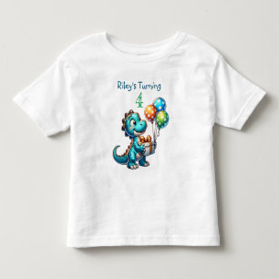 T-shirt Pour Les Tous Petits Anniversaire Boy Dinosaur Nom et âge