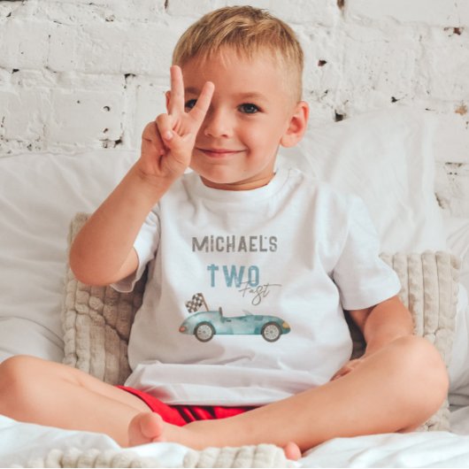 T-shirt Pour Les Tous Petits Anniversaire Charmeuse de Voitures de Course