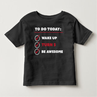 T-shirt Pour Les Tous Petits Anniversaire de 5 ans pour faire la liste