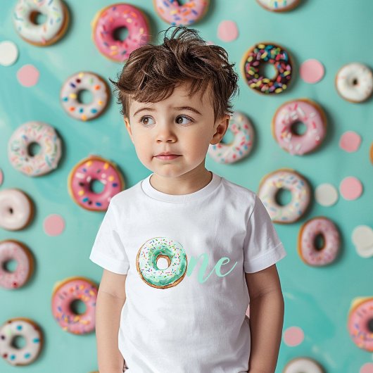 T-shirt Pour Les Tous Petits Anniversaire de la Donut verte