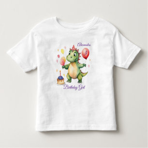 T-shirt Pour Les Tous Petits Anniversaire de la fille Dinosaur