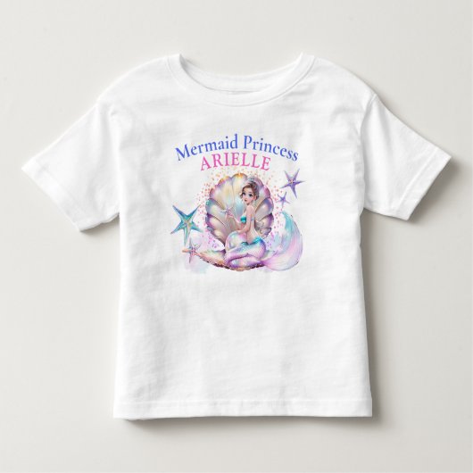 T-shirt Pour Les Tous Petits Anniversaire de la Princesse Sirène sous la mer (Devant)