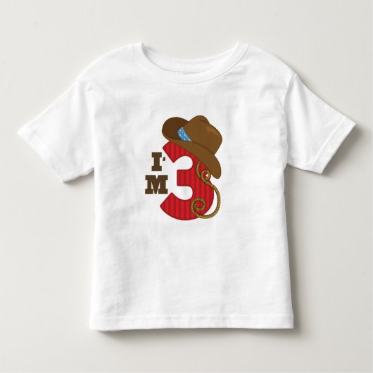 T-shirt Pour Les Tous Petits Anniversaire De L'Im Three Cowboy (Devant)