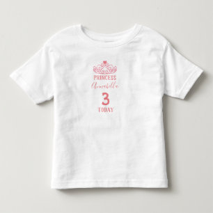 T-shirt Pour Les Tous Petits Anniversaire de Princesse Personnalisé