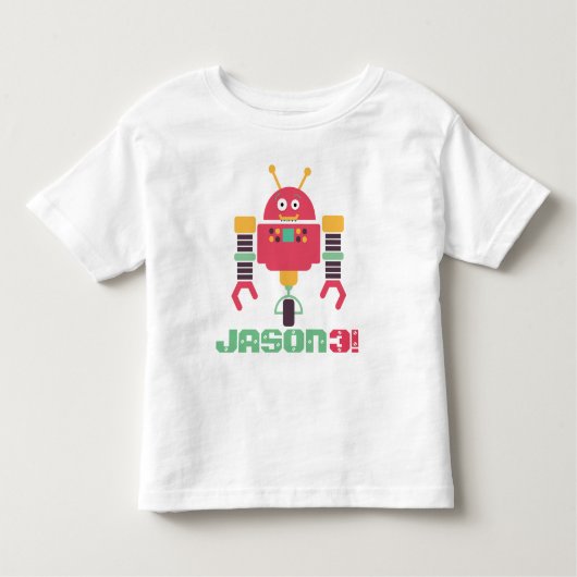 T-shirt Pour Les Tous Petits Anniversaire de robot (Devant)