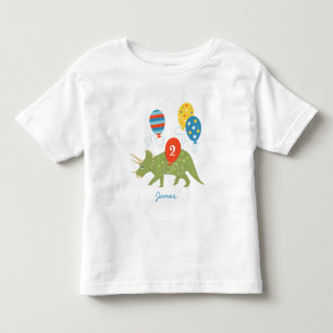 T-shirt Pour Les Tous Petits Anniversaire Dinosaure Triceratops Nom Personnalis