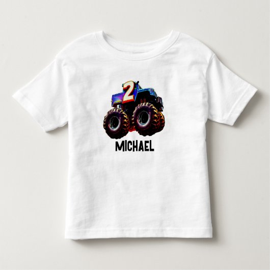 T-shirt Pour Les Tous Petits Anniversaire du camion Monster (Devant)