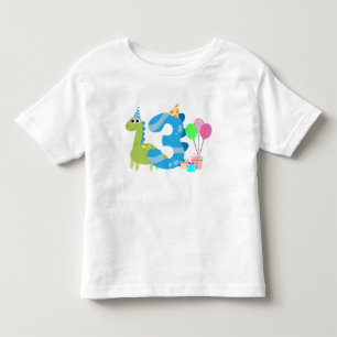 T-shirt Pour Les Tous Petits Anniversaire du dinosaure de 3 ans
