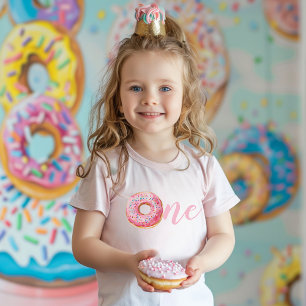 T-shirt Pour Les Tous Petits Anniversaire du Donut rose