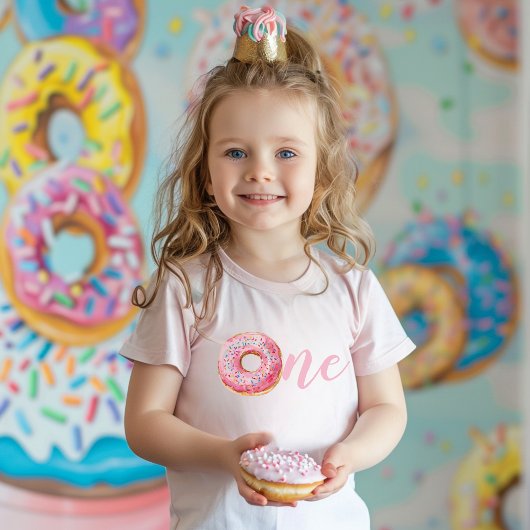 T-shirt Pour Les Tous Petits Anniversaire du Donut rose