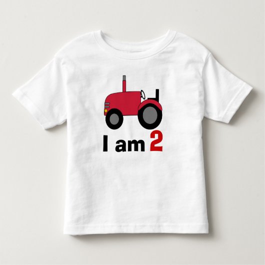 T-shirt Pour Les Tous Petits Anniversaire du tracteur rouge (Devant)