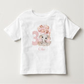 T-shirt Pour Les Tous Petits Anniversaire fille mignonne éléphant rose Personna (Devant)