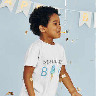 T-shirt Pour Les Tous Petits Anniversaire Garçon Crème de glace Nom âge