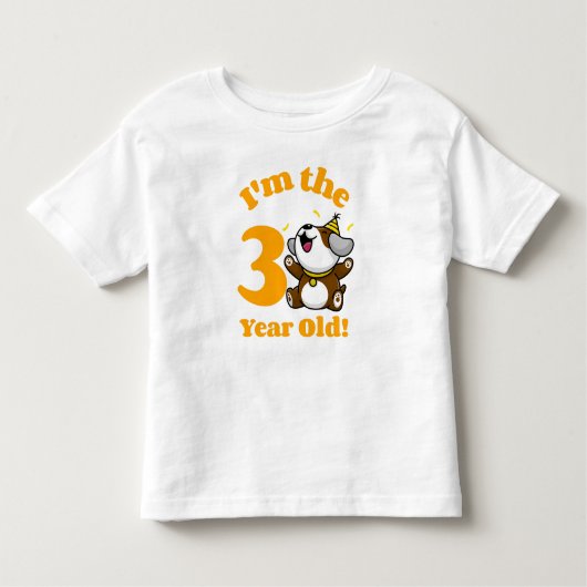 T-shirt Pour Les Tous Petits Anniversaire J'ai 3 ans - Joli Chien Boys (Devant)