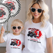 T-shirt Pour Les Tous Petits Anniversaire Monster Truck Smash 1 an