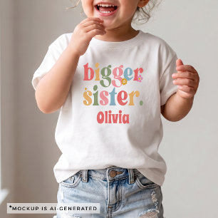 T-shirt Pour Les Tous Petits Annonce de grossesse de grande sœur florale