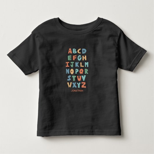T-shirt Pour Les Tous Petits Apprentissage moderne ABC Alphabet Éducation perso (Devant)