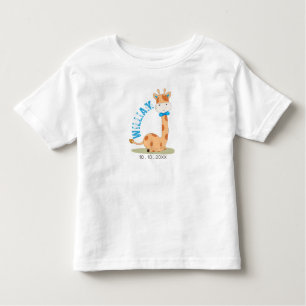T-shirt Pour Les Tous Petits Aquarelle bébé Giraffe, Safari Animaux Anniversair