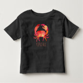 T-shirt Pour Les Tous Petits Aquarelle Crabe Ocean Kids Personnalisé (Devant)