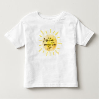 T-shirt Pour Les Tous Petits Aquarelle Jaune Premier Voyage Autour Du Soleil